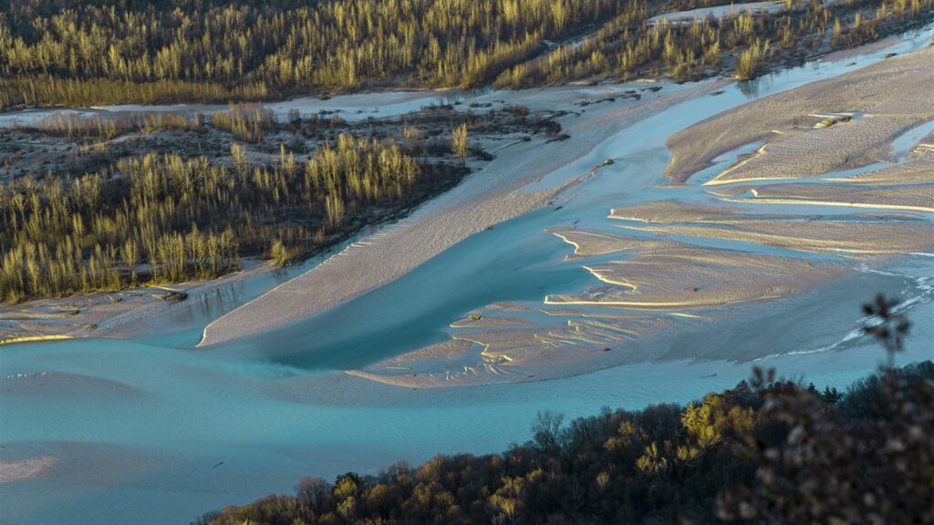Vista aerea del Fiume Tagliamento